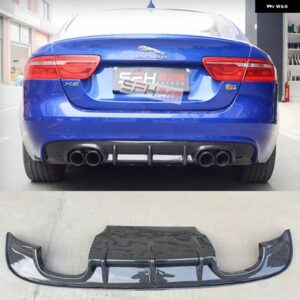 ジャガー カーボンレーシングリアバンパー リップディフューザー XE セダン 4 ドア 2015 2016 2017 バンパー エプロンガードプレ - 4 exhaust ports