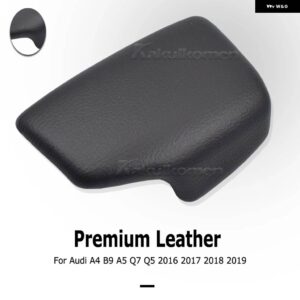 アウディ 黒パンチングレザー セレクターレバーハンドルギア シフトノブ ハンドボールカバー A4 B9 A5 Q7 Q5 2016-19 - black