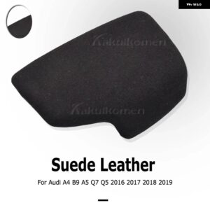 アウディ 黒パンチングレザー セレクターレバーハンドルギア シフトノブ ハンドボールカバー A4 B9 A5 Q7 Q5 2016-19 - Suede