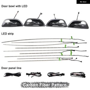 BMW ネオン インテリア ドア アンビエントライト 装飾ライト 2色 ブルーオレンジランプ 5シリーズ F10 F11 F18 2010-2018 - Carbon fibre