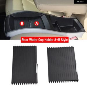 BMW インテリア 車ドリンクウォーターカップホルダーカバー トリム ジッパーローリングカーテン X5 X6 E70 E71 E72 ウォーターカップホルダーパネルカバー - Rear-AB