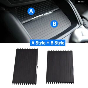 BMW インテリア 車ドリンクウォーターカップホルダーカバー トリム ジッパーローリングカーテン X5 X6 E70 E71 E72 ウォーターカップホルダーパネルカバー - Front-AB