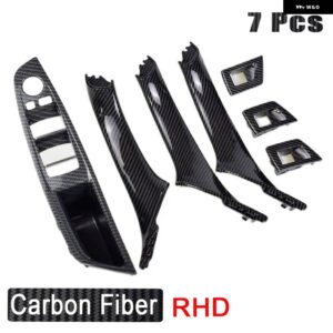 BMW アップグレード インテリア ドア アームレスト ウィンドウスイッチ パネル プルハンドル セット 5シリーズ F10 F11 F18 520I 523I 525I 528I 535I - Carbon-RHD-7