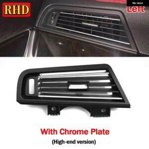BMW RHD 車最前列センター/左/右側エアコンクローム ベントグリル A/C 風アウトレットパネルカバー 5シリーズ F10 F18 - RHD Left