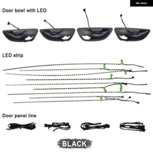 BMW LED アンビエントライト 5シリーズ F10 F18 2010-2018 インテリア ドアパネル装飾 トリム ランプムードライトアップグレードキット - Black