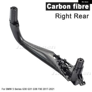 BMW LHD RHD 左右カーボン インテリア 車ドアハンドルインサイドカバー トリム 5シリーズ G30 G31 G38 F90 2017 - 2022 - Rear Right-Carbon