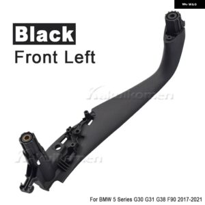 BMW LHD RHD 左右カーボン インテリア 車ドアハンドルインサイドカバー トリム 5シリーズ G30 G31 G38 F90 2017 - 2022 - Front Left Black