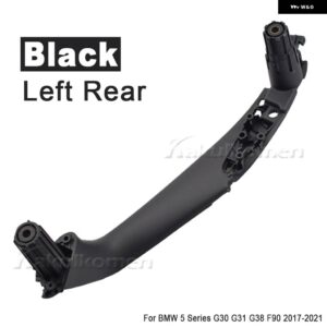 BMW LHD RHD 左右カーボン インテリア 車ドアハンドルインサイドカバー トリム 5シリーズ G30 G31 G38 F90 2017 - 2022 - Rear Left Black
