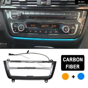 BMW 3シリーズ 4シリーズ F30 F35 2色 センターコンソール AC パネル アンビエントライト ラジオ トリム LED ダッシュボード ライトムードランプ - Cabon fiber