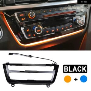 BMW 3シリーズ 4シリーズ F30 F35 2色 センターコンソール AC パネル アンビエントライト ラジオ トリム LED ダッシュボード ライトムードランプ - Piano black