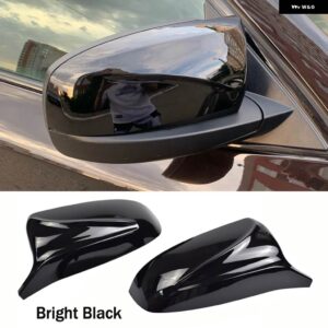 BMW カーボンルック車サイドウイングミラー カバー X5 E70 2008-13 リアビューカバー キャップ - Glossy Black