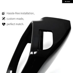 アウディ Q5 年度 2018-21 Q7 4M 2016 - 2021 グロスブラック サイドウイングバックミラー カバー ケースキャップ交換シェル - with side hole