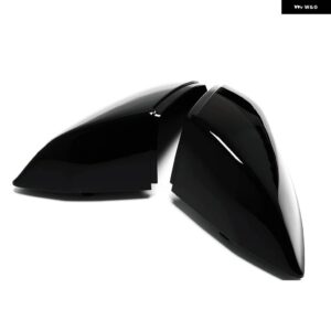 アウディ Q5 年度 2018-21 Q7 4M 2016 - 2021 グロスブラック サイドウイングバックミラー カバー ケースキャップ交換シェル - without side hole