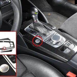 アウディ RHD LHD 中央コントロールパネル トリム A3 S3 RS3 8V2014-2019 カーボンギアシフトパネル ステッカー インテリア モールディング