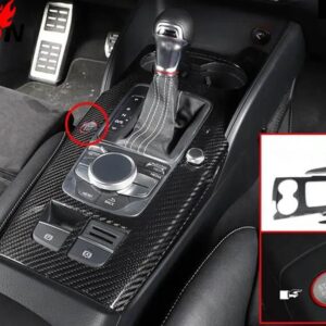 アウディ RHD LHD 中央コントロールパネル トリム A3 S3 RS3 8V2014-2019 カーボンギアシフトパネル ステッカー インテリア モールディング