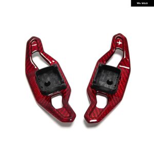 アウディ DSG ステアリング ホイール パドルエクステンション A3 S3 RS3 8Y 2020 2021 カーボンギア パドル シフター カバー パドル拡張 - Red Carbon Fiber