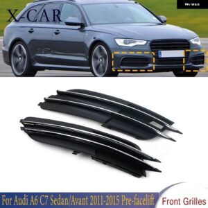 アウディ フロントバンパー グリルカバー フォグライト カバー ランプマスク A6 C7 セダン/アバント 2011-2015 フェイスリフト前 - 1 Pair
