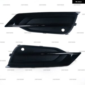 ボルボ 1ペア ブラックカーボンフロントバンパー フォグライト ランプ トリム グリルカバー フレーム 31425447 31425446 S90 V90 2016-2019 - black 1 pair