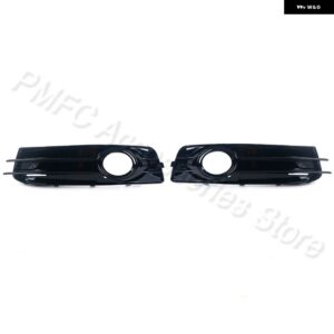 アウディ フロントバンパー フォグライト グリル 1ペア ハニカム メッシュ カバー A3 8P S ライン 2009-2011 フォグランプ カバー フレームフード - Glossy Black