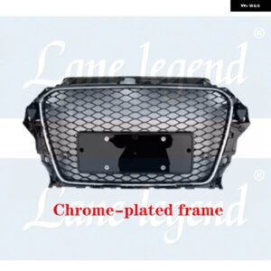 アウディ アクセサリー A3/S3 8V 2014 2015 2016 フロントバンパー グリルモールディングカバー トリム アッパーセンターラジエーターグリル - Chrome-plated frame
