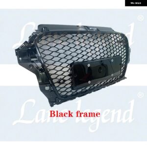 アウディ アクセサリー A3/S3 8V 2014 2015 2016 フロントバンパー グリルモールディングカバー トリム アッパーセンターラジエーターグリル - black frame
