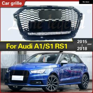 アウディ フロントバンパー グリル RS1 A1/S1 グリル 2015-18 レーシンググリル - Silver Emblem