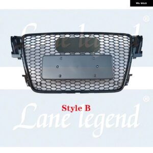アウディ A5/S5 B8 2008/11/01 レーシンググリル RS5 フロントスポーツ六角 メッシュ ハニカムフード グリル グロスブラック グリル - StyleB Black Emblem