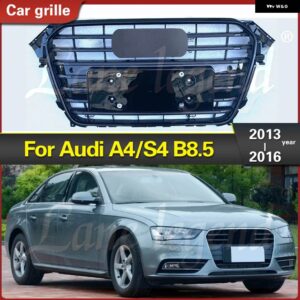 アウディ レーシンググリル A4/S4 B8.5 2013-2016 バンパー フロントグリル自動車 再装着アクセサリーアッパーセンターグリルスタイリング - Black Emblem
