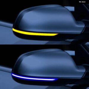 アウディ 2個 ダイナミックウィンカー LED サイドミラー インジケーターウインカーリピーターライト A3 8P A4 A5 Q3 A6 C6 S6 B8.5 S5 RS5 RS4 - Blue-Yellow