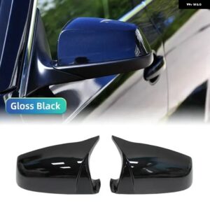 BMW 自動車 リアビューサイドミラー カバー トリム 5 6 7シリーズ E60 E61 E63 E64 F01 F02-F04 F06 F07 F10 F11 F12 F13 アクセサリー - Bright Black