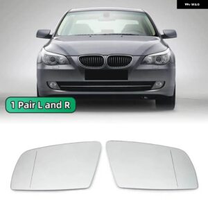 BMW 5シリーズ E60 E61 E63 E64 2003-2008 左右サイドヒーター付きウイングミラー ガラス 広角バックミラー - 1 right and 1 Left