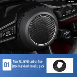 ポルシェ 911 カーボン内 外装 トリム カバー ステアリングホイールギアヘッド 992 アクセサリーカーボン - For New 911 (992)