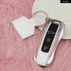 ポルシェ カラーマッチングキーケース カイエン タイカン911 パナメーラ718/ マカン キーケース - B white silver