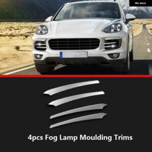 ポルシェ 958 カイエン 2015 2016 2017 スタイリング ステンレス車グリル カバー フォグランプ モールディング トリム カイエン - 4pcs set