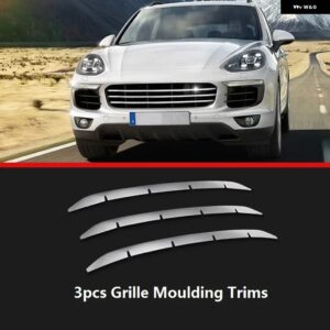 ポルシェ 958 カイエン 2015 2016 2017 スタイリング ステンレス車グリル カバー フォグランプ モールディング トリム カイエン - 3pcs set