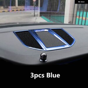ポルシェ マカン 2014-20 レッド ダッシュボード センター アウトレット スタイリング モールド トリム ステッカー カバー - 3pcs blue