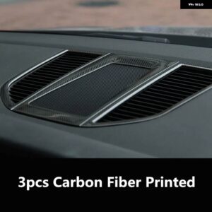 ポルシェ マカン 2014-20 レッド ダッシュボード センター アウトレット スタイリング モールド トリム ステッカー カバー - 3pcs Carbon Printed