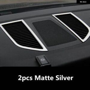 ポルシェ マカン 2014-20 レッド ダッシュボード センター アウトレット スタイリング モールド トリム ステッカー カバー - 2pcs silver