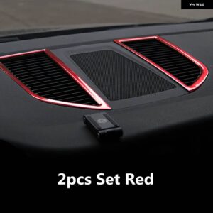 ポルシェ マカン 2014-20 レッド ダッシュボード センター アウトレット スタイリング モールド トリム ステッカー カバー - 2pcs Red