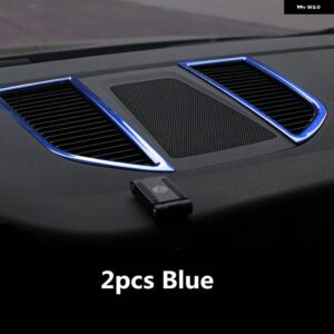 ポルシェ マカン 2014-20 レッド ダッシュボード センター アウトレット スタイリング モールド トリム ステッカー カバー - 2pcs Blue