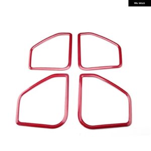 ポルシェ マカン 2014-19 スタイリング モールディング トリム 4個 ABS 車内ドア スピーカー ステッカー カバー - red