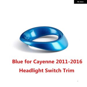 ポルシェ カイエン 2011-16 ABS ハンドブレーキ ステッカー ヘッドライト コントロール スイッチモールド トリム スタイリング - blue