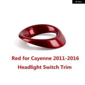 ポルシェ カイエン 2011-16 ABS ハンドブレーキ ステッカー ヘッドライト コントロール スイッチモールド トリム スタイリング - red