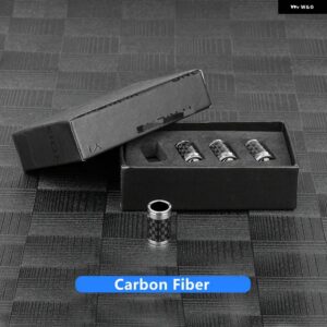 ポルシェ カーボンホイールタイヤバルブ キャップカバー マカン / カイエン /718 合金自動バルブ ステムキャップ 4個 - Carbon Fiber