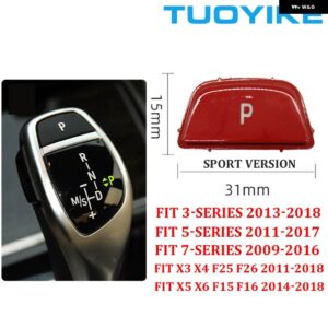 BMW LHD RHD リアルセラミック ギアシフト レバー ノブカバー M スポーツ F20 F22 F30 F35 F32 F36 F10 F18 F07 F06 F01 F02 X3 X4 F25 F26 - P Button-B