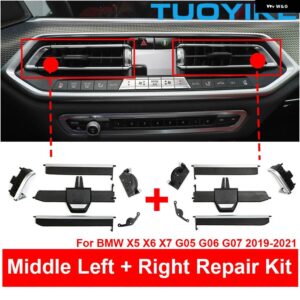 BMW フロントミドルセンター AC エアコン ベントグリル クリップスライダーリペアキット 交換 X5 X6 X7 G05 G06 G07 2019-2021 - Middle Left Right