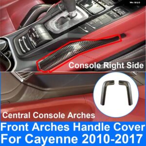 ポルシェ カーボンセンター コンソール アーチ アームレスト カバー パネル カイエン 2010-2017 インテリア ドアプルハンドル - Console Right 2PCS