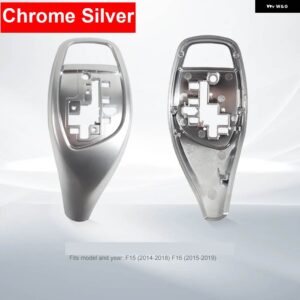 BMW LHD RHD 車 ABS カーボン インテリア センター ギア シフト レバー ノブ カバー 交換 トリム M スポーツ X5 X6 F15 F16 2014-2019 - Chrome Silver