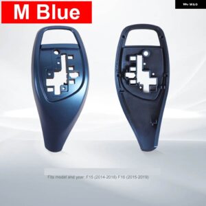 BMW LHD RHD 車 ABS カーボン インテリア センター ギア シフト レバー ノブ カバー 交換 トリム M スポーツ X5 X6 F15 F16 2014-2019 - M-Blue