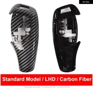 BMW LHD RHD 車 ABS カーボン インテリア センター ギア シフト レバー ノブ カバー 交換 トリム M スポーツ X5 X6 F15 F16 2014-2019 - LHD-Carbon Fiber